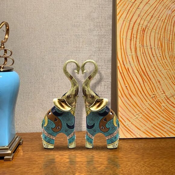 Good Luck Elephant Décor for Home, Large Gold Elephant Statue for Home Décor - Picture 10 of 11